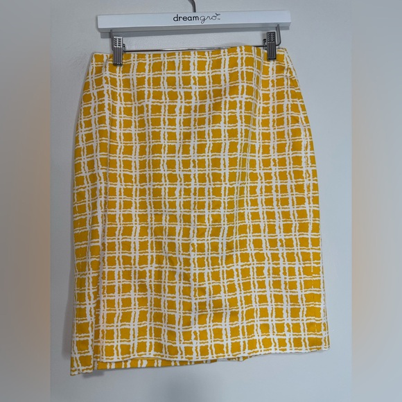 Talbots Dresses & Skirts - Talbots bright Yellow and white Checkered Skirt cotton in size 8P